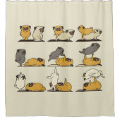 ブルドッグフランスのヨガのポーズ |犬のヨガ愛好家 シャワーカーテン (正面)