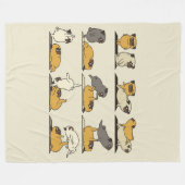 ブルドッグフランスのヨガのポーズ |犬のヨガ愛好家 フリースブランケット (正面(横))