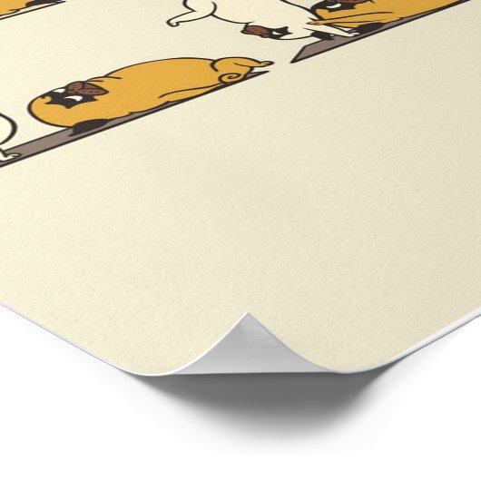 ブルドッグフランスのヨガのポーズ |犬のヨガ愛好家 ポスター (角)