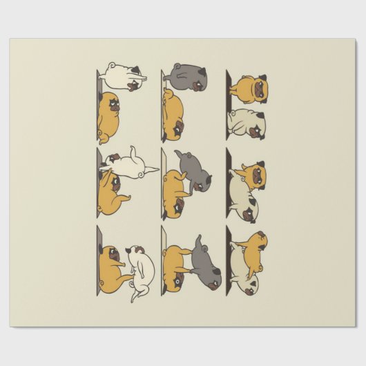 ブルドッグフランスのヨガのポーズ |犬のヨガ愛好家 ラッピングペーパー (フラット)