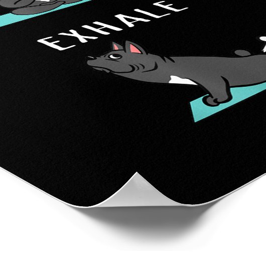 ブルドッグフランスのヨガインハレエクヘールおもしろい犬ギフト ポスター (角)