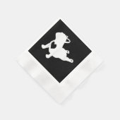 ブルドッグフランスのヨガラブハートフレンチートレーニング 縁ありカクテルナプキン (角)