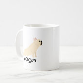 ブルドッグフランスのヨガ恋人おもしろい犬瞑想 コーヒーマグカップ (正面左)