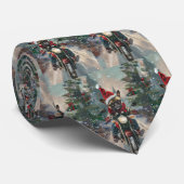 ブルドッグフランスのライディングオートバイクリスマス ネクタイ (ロール)