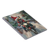 ブルドッグフランスのライディングオートバイクリスマス ノートブック (右側)