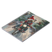 ブルドッグフランスのライディングオートバイクリスマス ノートブック (左側)