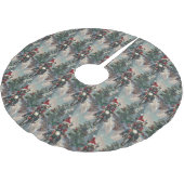 ブルドッグフランスのライディングオートバイクリスマス ブラッシュドポリエステルツリースカート (アングル)