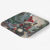 ブルドッグフランスのライディングオートバイクリスマス ペーパープレート (傾斜あり)