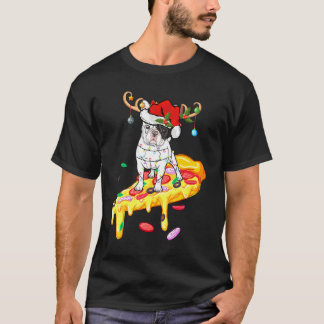 ブルドッグフランスのライディングピザブルフランスのドッグクライスト Tシャツ