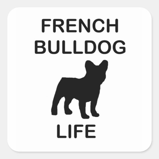 ブルドッグフランスのライフ スクエアシール (正面)