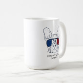 ブルドッグフランスのラインアートフランス2024カスタム文字 コーヒーマグカップ (正面右)