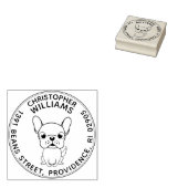 ブルドッグフランスのラウンド差出人住所スタンプ ラバースタンプ (押印)