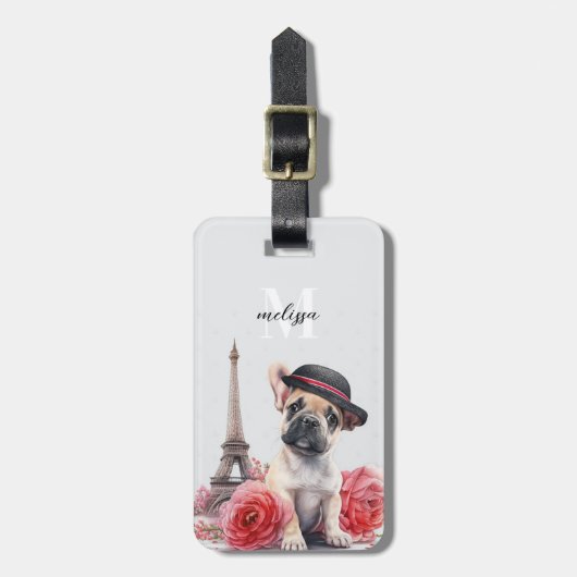 ブルドッグフランスのラゲッジタグ ラゲッジタグ (正面縦)