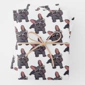 ブルドッグフランスのラッピング紙。 ラッピングペーパーシート (インサイチュ)