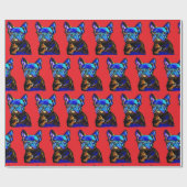 ブルドッグフランスのラッピング紙 ラッピングペーパー (フラット)