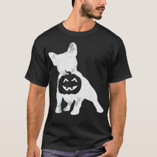 ブルドッグフランスのレイジーハロウィーンの衣装かわいいフランス語 Tシャツ