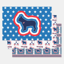 ブルドッグフランスのレッド白青7月4日