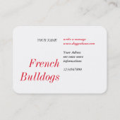 ブルドッグフランスのレッド 名刺 (裏面)