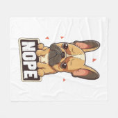 ブルドッグフランスのロープ フリースブランケット (正面(横))