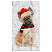 ブルドッグフランスのワードアートクリスマス スモールペーパーバッグ (裏面)