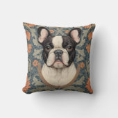 ブルドッグフランスのヴィンテージアート クッション (正面)