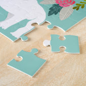 ブルドッグフランスのヴィンテージ花模様 ジグソーパズル (側面)