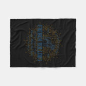 ブルドッグフランスのヴィンテージ フリースブランケット (正面(横))