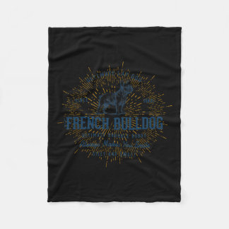 ブルドッグフランスのヴィンテージ フリースブランケット