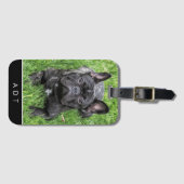 ブルドッグフランスの写真カスタムモノグラム荷物タグ ラゲッジタグ (正面横)