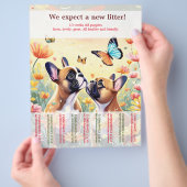 ブルドッグフランスの子犬の子犬 チラシ (手)