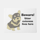 ブルドッグフランスの子犬の漫画のドアマット ドアマット (正面)