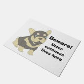 ブルドッグフランスの子犬の漫画のドアマット ドアマット (アングル)