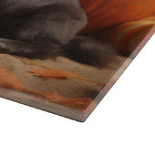 ブルドッグフランスの子犬の秋の喜びカボチャ カッティングボード (角)