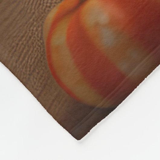 ブルドッグフランスの子犬の秋の喜びカボチャ フリースブランケット (角)