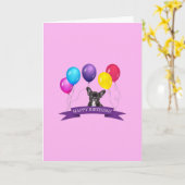 ブルドッグフランスの子犬ハッピーバースデーグリーティングカード カード (黄色い花)