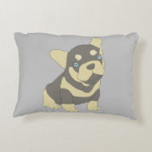 ブルドッグフランスの子犬マンガのアクセント枕 アクセントクッション (裏面)