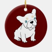 ブルドッグフランスの子犬マンガオーナメント セラミックオーナメント (裏面)