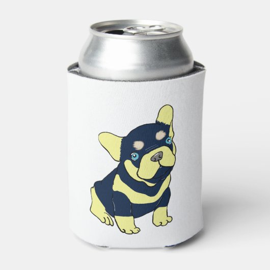 ブルドッグフランスの子犬マンガクーラーボックス 缶クーラー (缶正面)