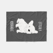 ブルドッグフランスの子犬マンガフリースブランケット フリースブランケット (正面(横))