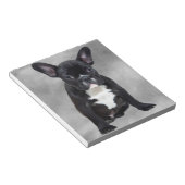 ブルドッグフランスの座って水彩油絵 ノートパッド (アングル)