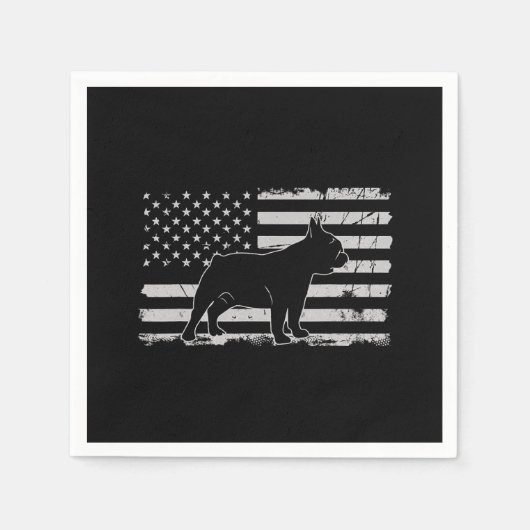 ブルドッグフランスの愛国犬の恋人の贈り物 スタンダードカクテルナプキン (正面)