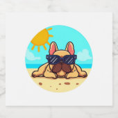 ブルドッグフランスの愛好家 スパークリングワインラベル (シングルラベル)