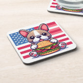 ブルドッグフランスの懸命プラスチックコースター コースター (左側)