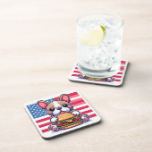 ブルドッグフランスの懸命プラスチックコースター コースター (右側)