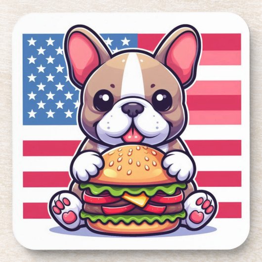 ブルドッグフランスの懸命プラスチックコースター コースター (正面)