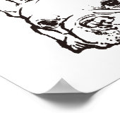 ブルドッグフランスの手書きイラストレーションポスター ポスター (角)