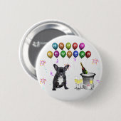 ブルドッグフランスの新年 缶バッジ (正面&裏面)