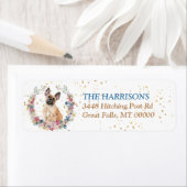 ブルドッグフランスの春の花リース ラベル (インサイチュ)