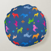 ブルドッグフランスの枕 ラウンドクッション (裏面)