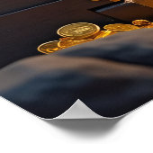 ブルドッグフランスの海賊ブルーイエロー金ゴールド ポスター (角)